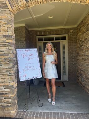Elliatt White Floral Appliqué Mini Dress